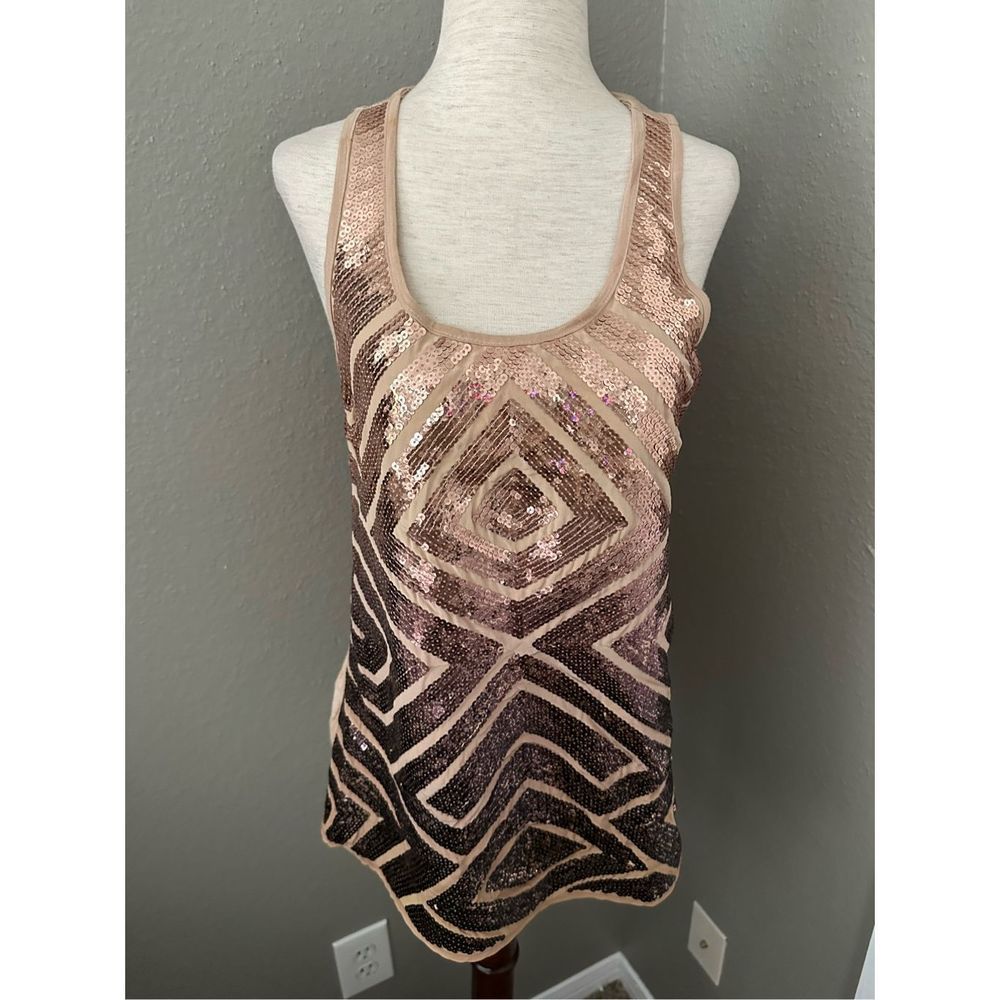 Bronze sequin tank top